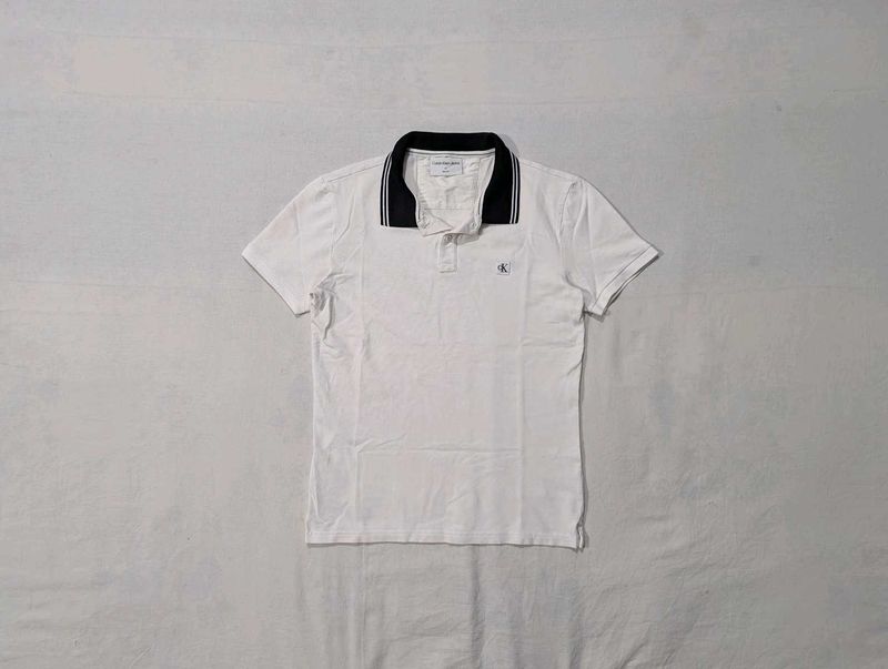 Calvin Klein White Polo Shirt