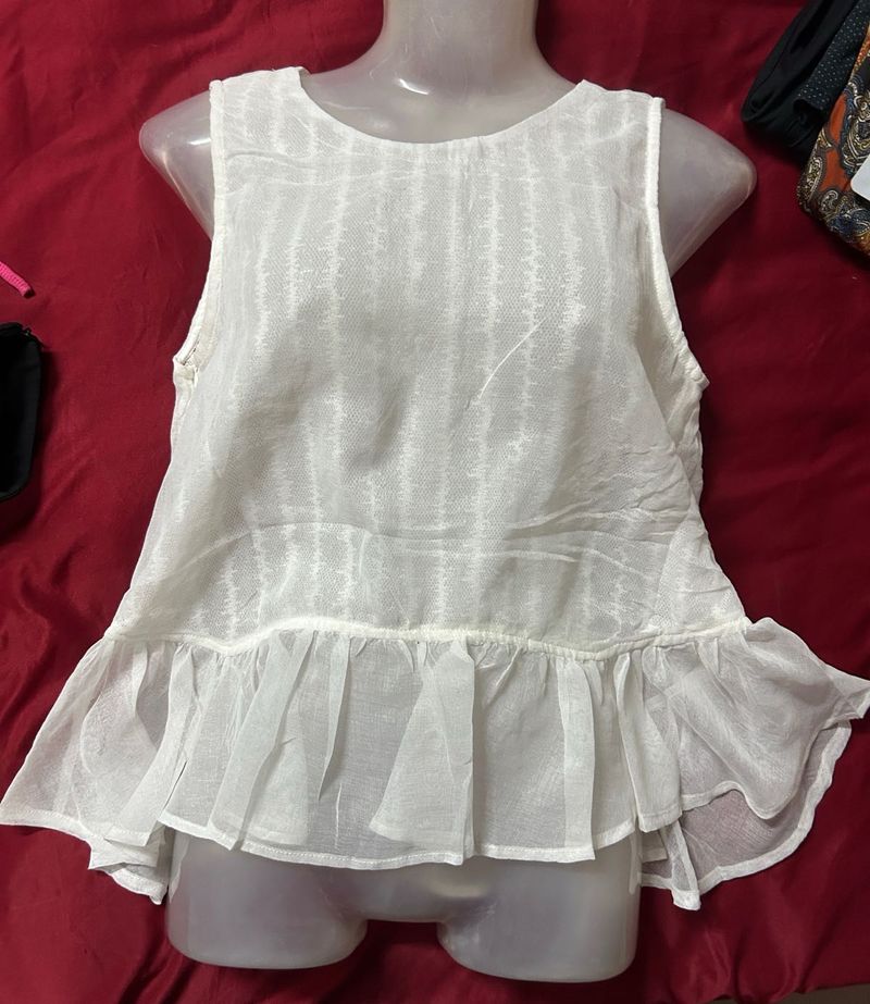 Chic White Peplum Top