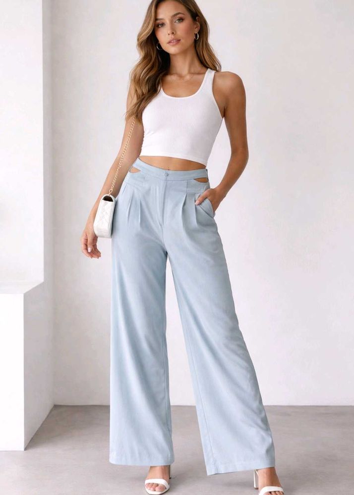 imported Stylish High Waisted Wide Leg Pants