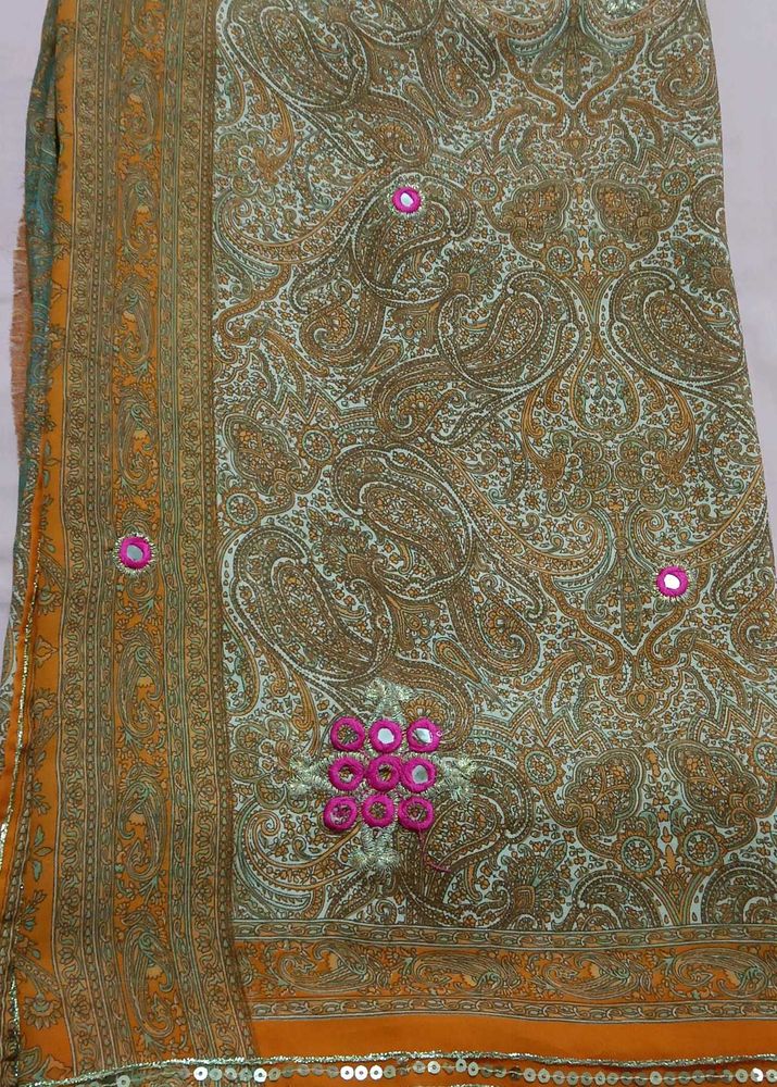 Designer Paisley Saree with Mirror Work