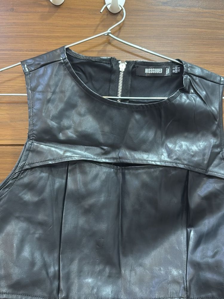 Missguided Faux Leather Top