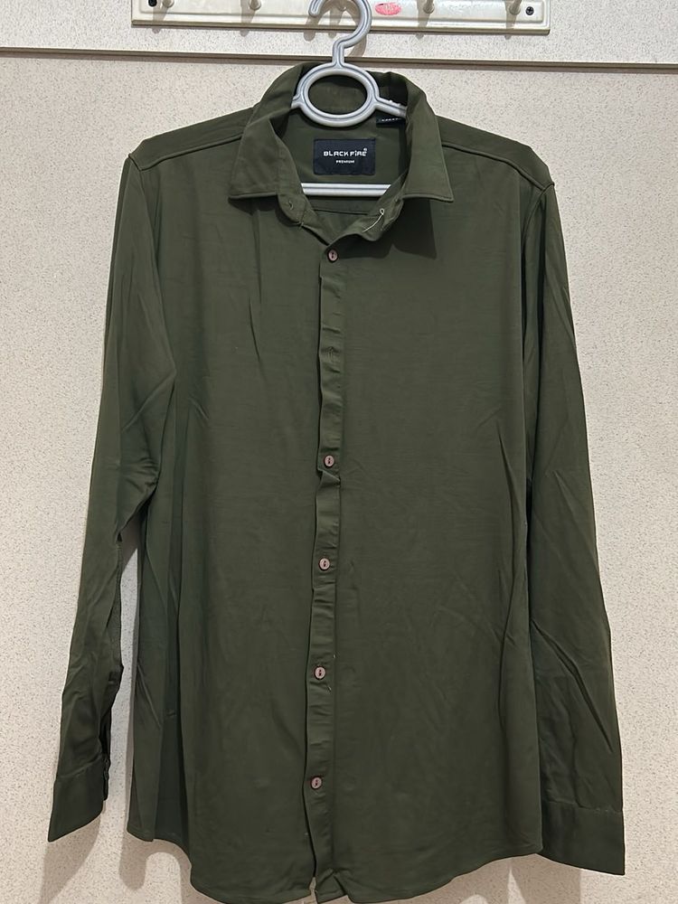 Men's Olive Green Casual Shirt