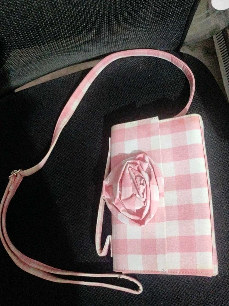 Cute Pink Gingham Crossbody Bag