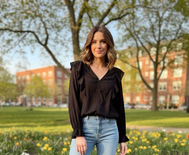 Ruffled Black Blouse
