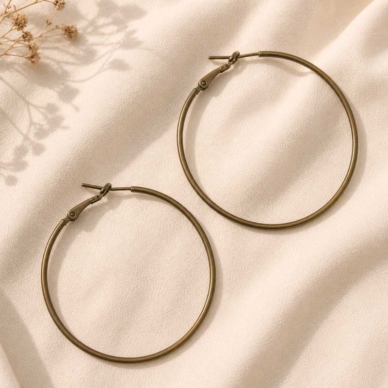 Classic Hoop Earrings - Antique Bronze
