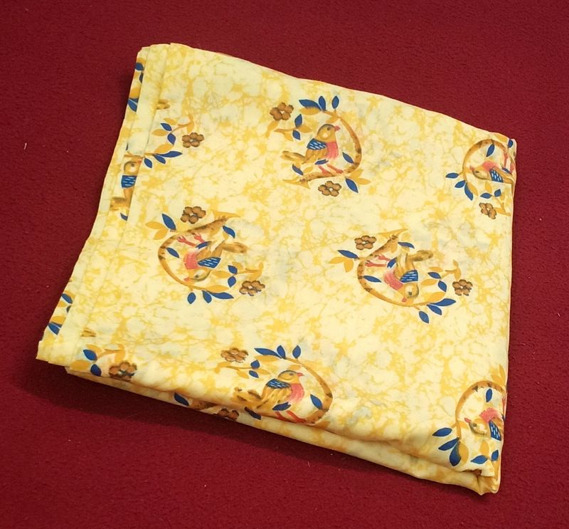 Unstitched Yellow Printed Suit Without Chunni