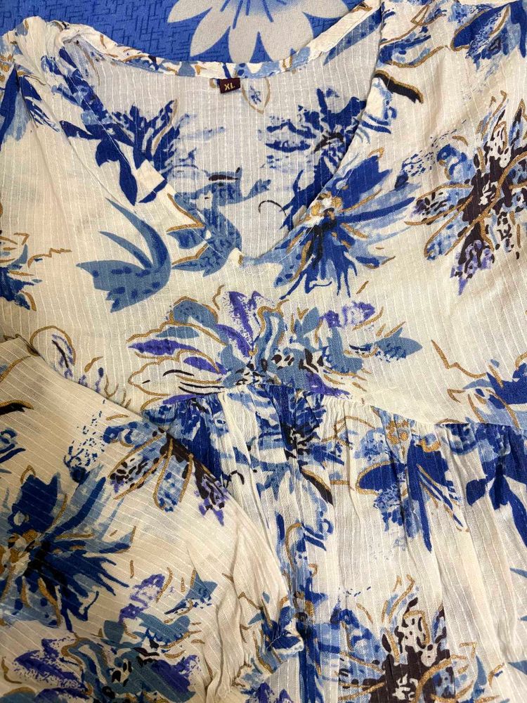 Boho Floral Print Kurta Top