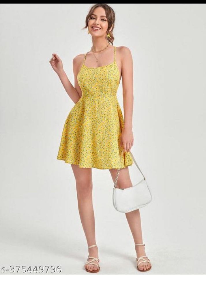Yellow Floral Print Sundress