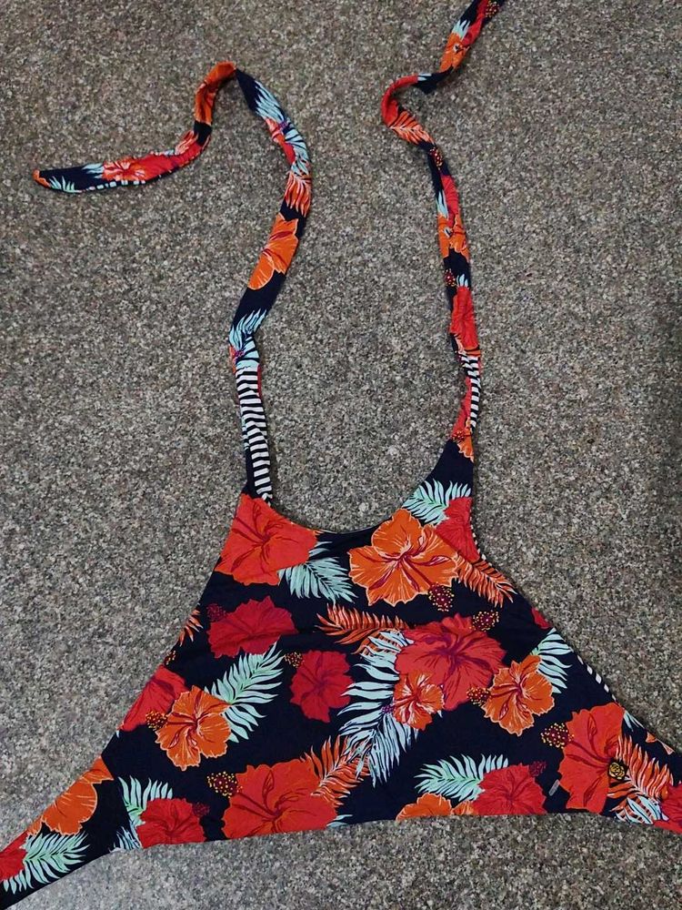 Floral Print Triangle Bikini Top