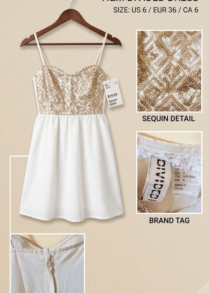 White sequin H&amp;M Divided Dress