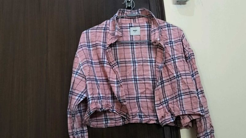 MAX Cropped Plaid Jacket