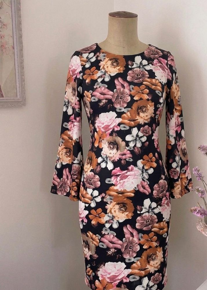 Vibrant Floral Print Midi Dress