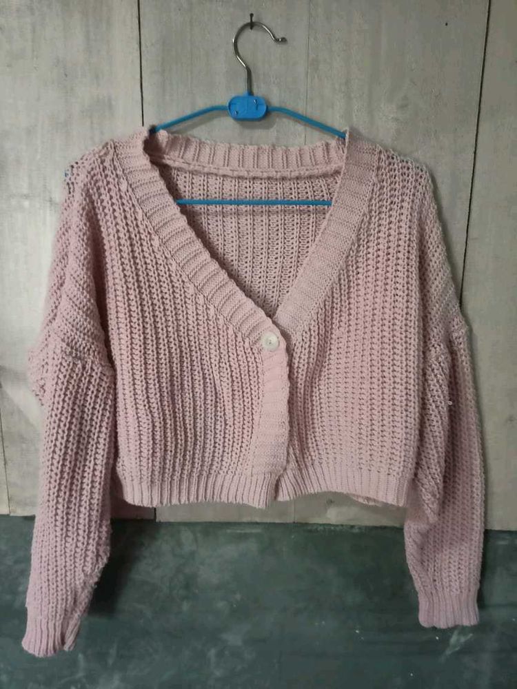 Pink Knit Cardigan