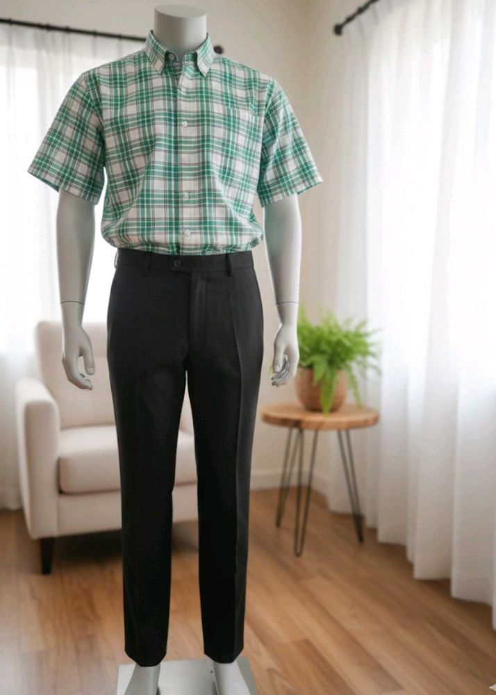 Men's Green Plaid Shirt