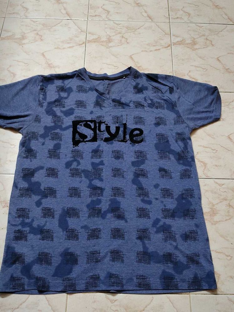 Men's Blue "Style" Graphic T-Shirt