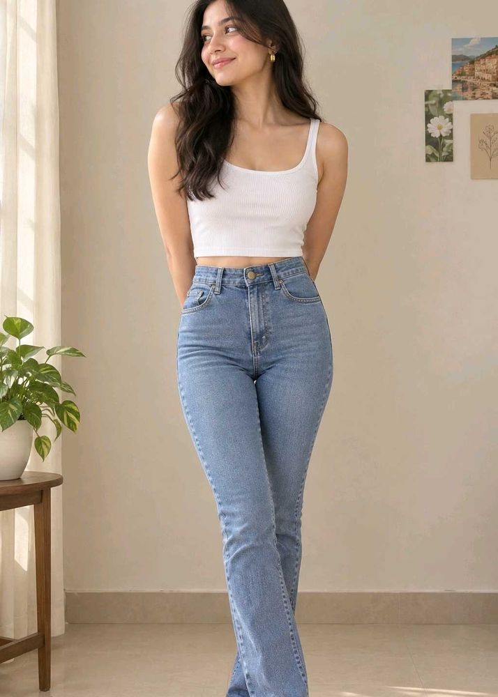 Light Wash High Waisted Flare Jeans