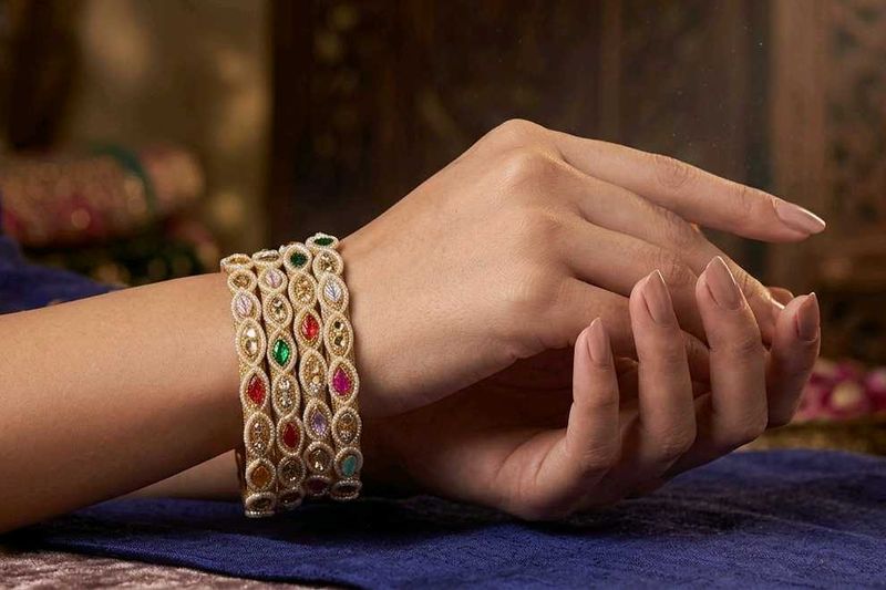 Exquisite Multi-Color Stone Bangles