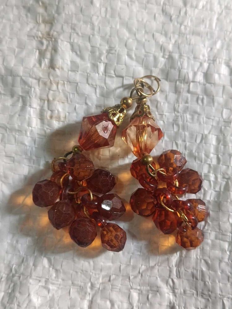 Orange Beaded Drop latkan