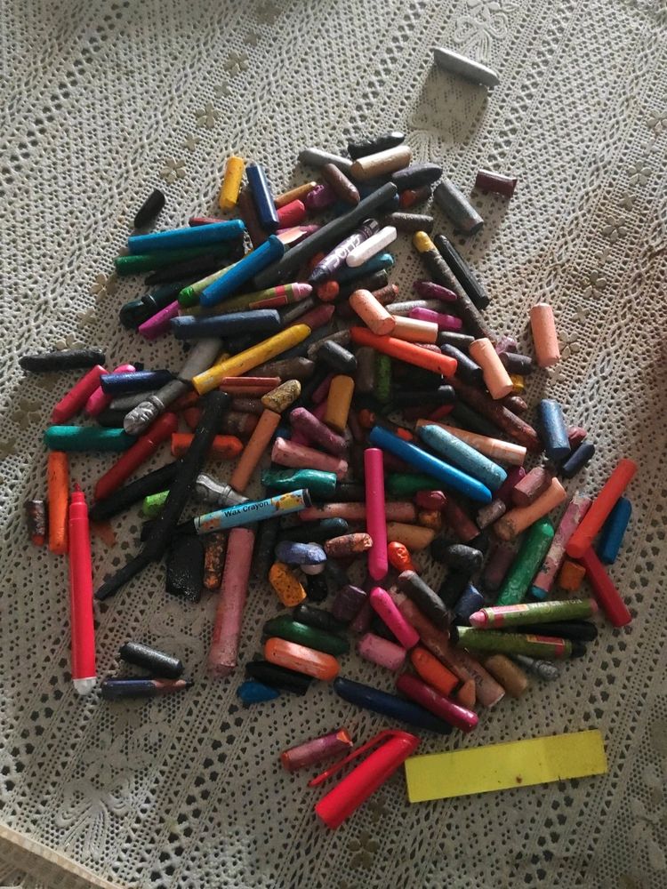 Oil Pastel And Wax Crayons Mix