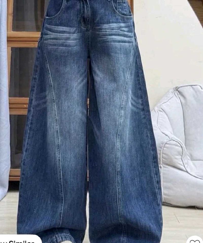 Wide Leg Denim Jeans
