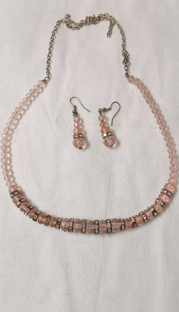 crystal pink. neckpiece