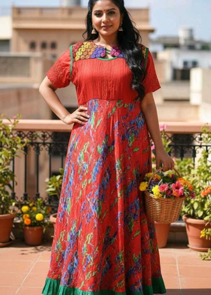 Red Full Long Frok