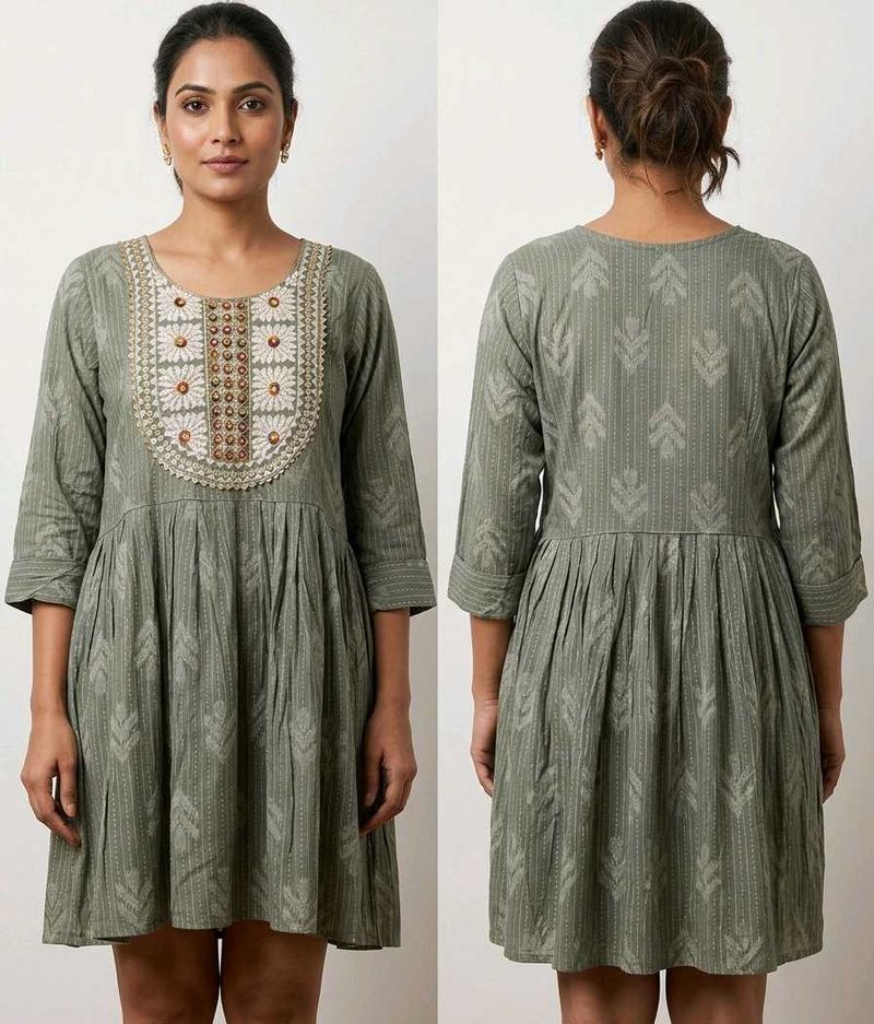 Elegant Green Embroidered Tunic