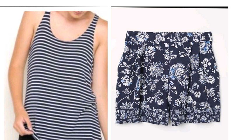 Tank Top &amp; Floral Shorts Set
