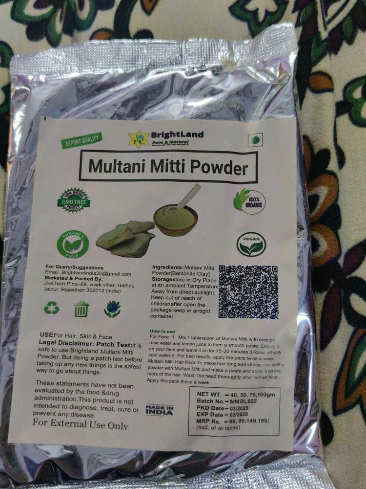 BrightLand Multani Mitti Powder