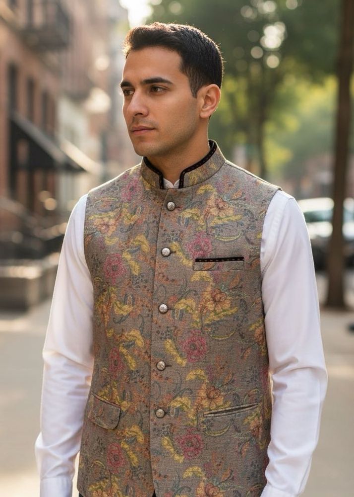 Floral Print Men's Vest
