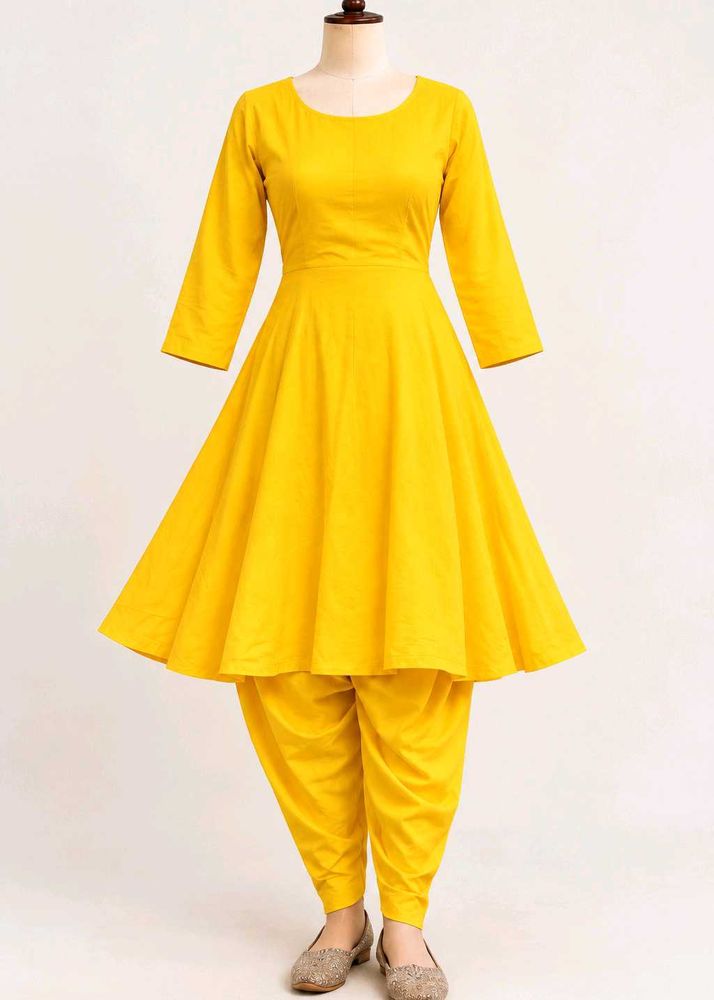 Vibrant Yellow Anarkali Kurta Set