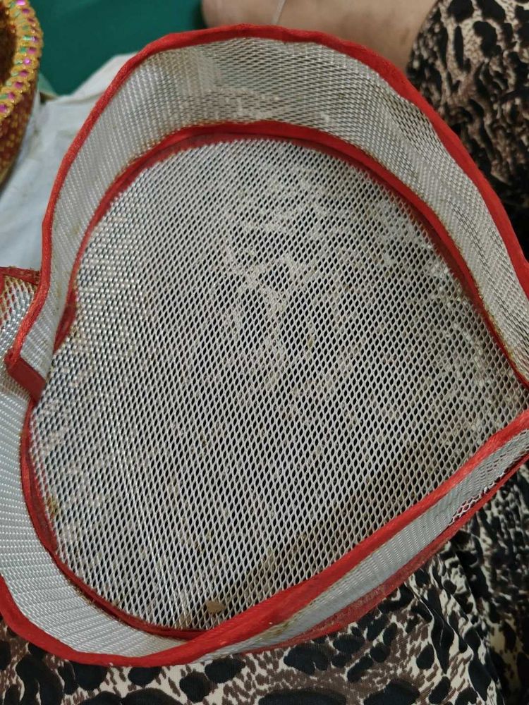 Elegant Red and Silver basket