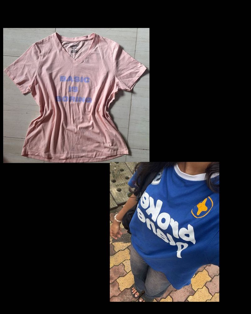 combo of v neck and blue trending t shirt 👕