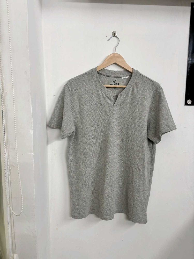 Men's Grey V-Neck T-Shirt