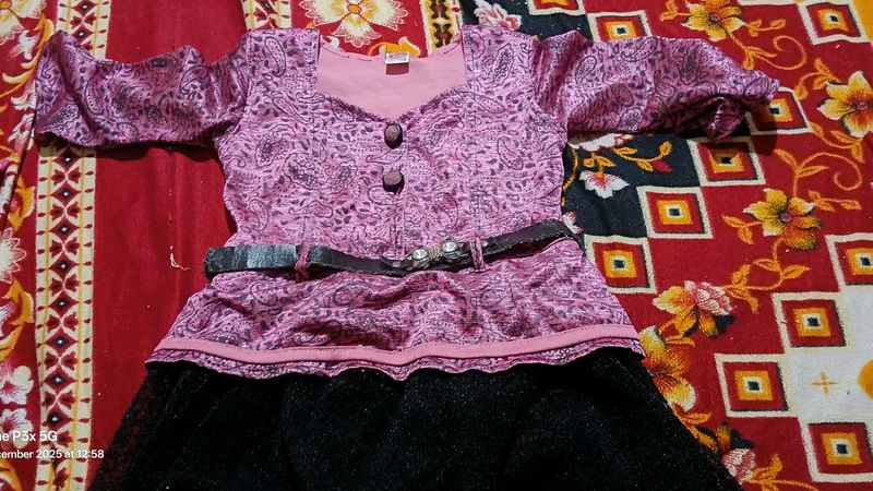 Girl's Party Dress with Belt