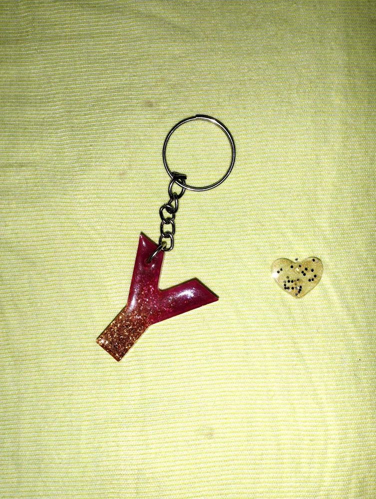 Resin Letter Y Keychain Charm