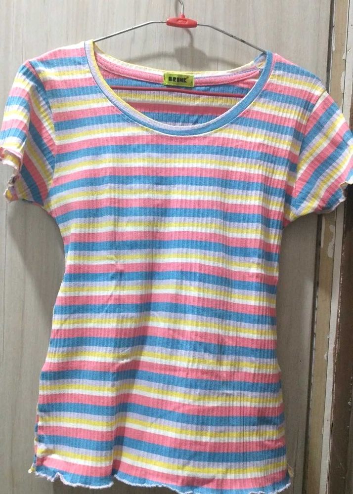 Striped Ribbed Knit Top