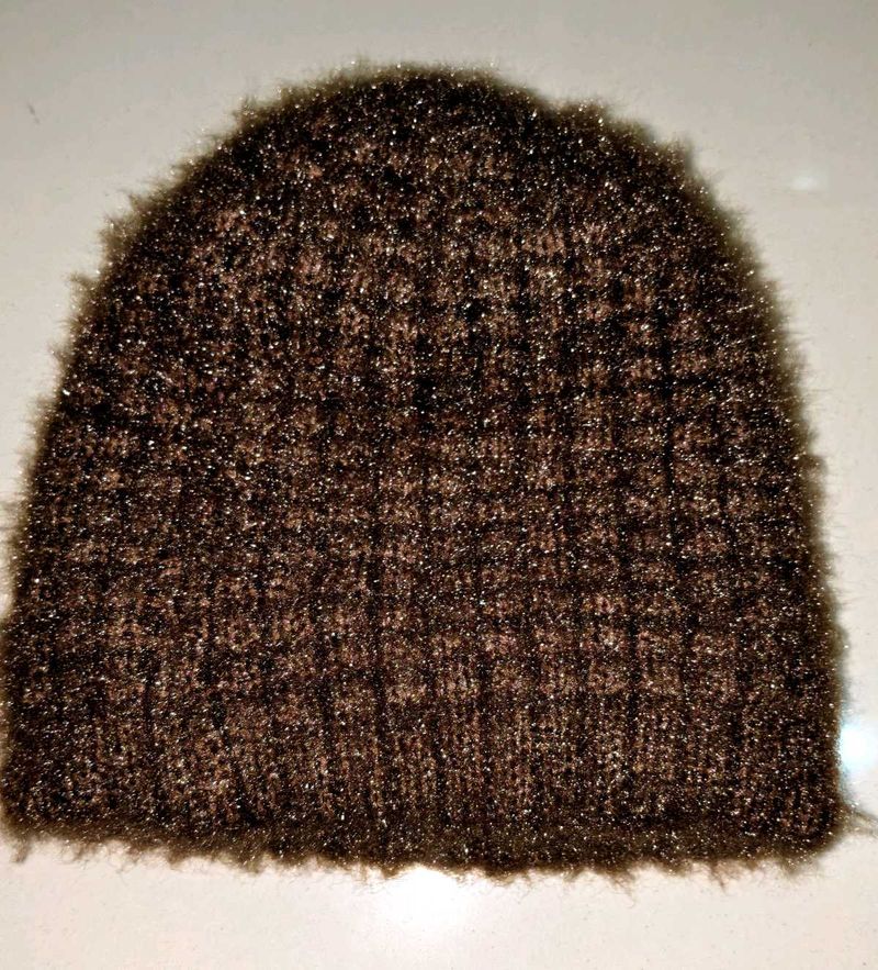 Sparkly Brown Beanie women Hat