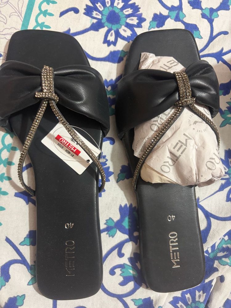 stock clearance Black Bow Sandals wi