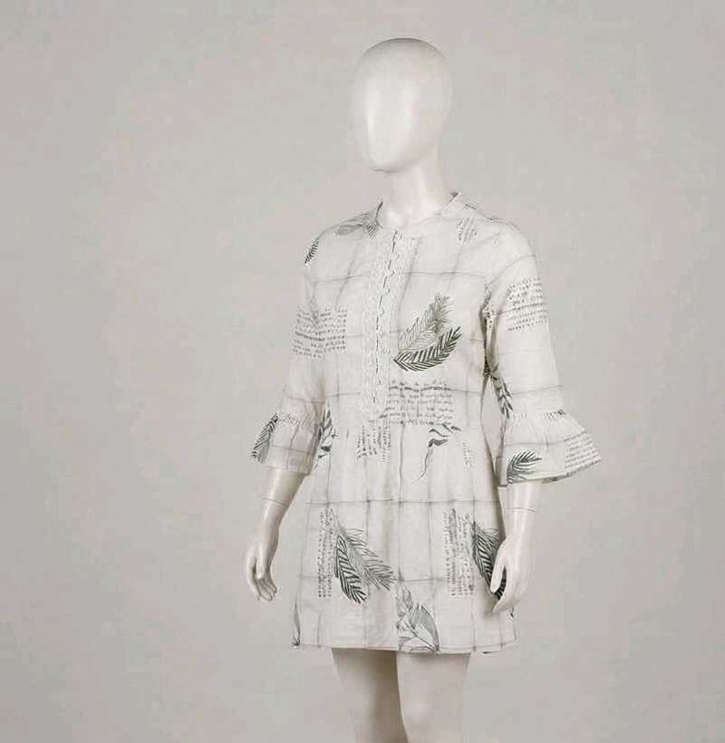 Elegant White Printed Kurta for Women