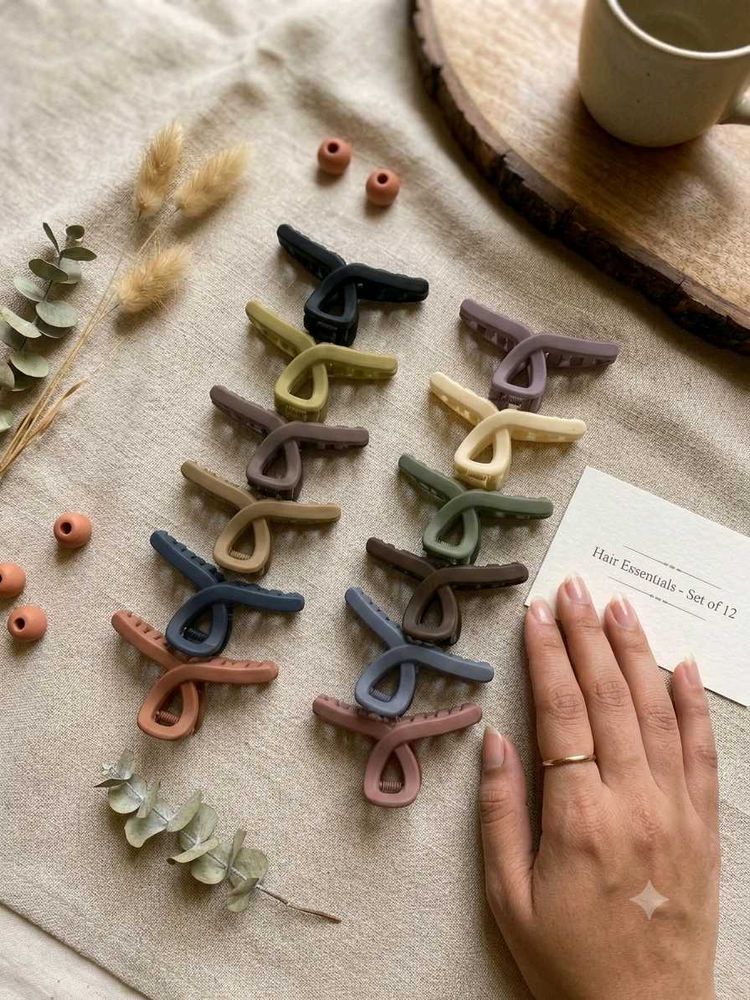 Matte Pastel Claw Clip Set - 12 pcs
