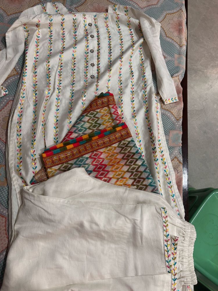Embroidered Kurta Set with Dupatta