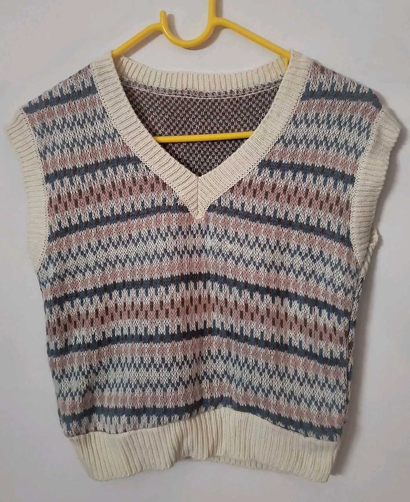 Patterned Knit Vest