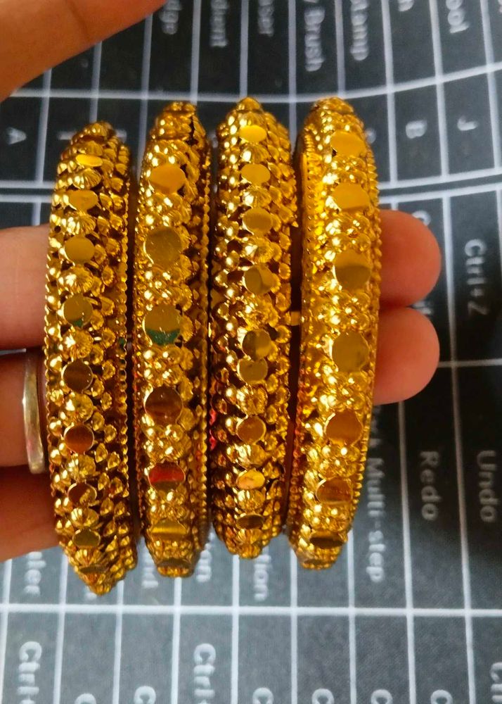 Set of 4 Beautiful Gold Bangles total 30 💛