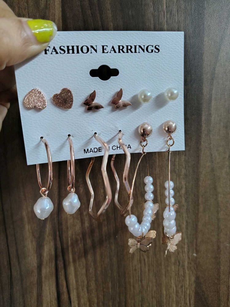 Set of 6 Fashion Earrings (3-set combo)