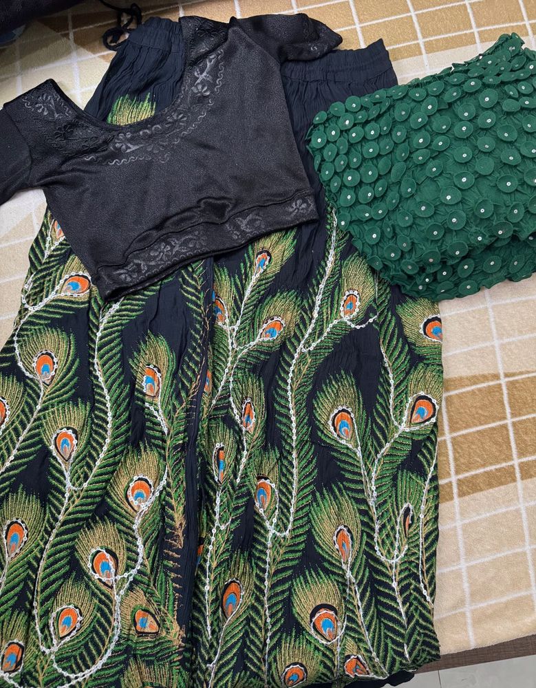 Lehenga Choli Rajasthani Skirt Set Peacock