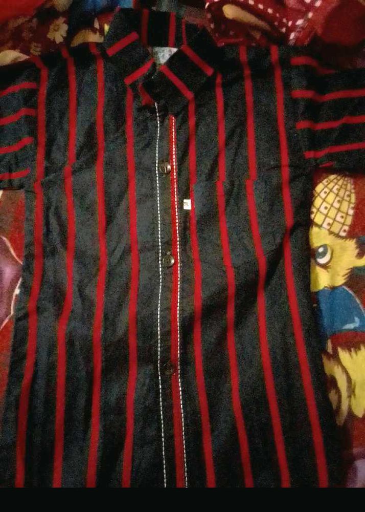Striped Casual Shirt And Blezer Jacket Combo
