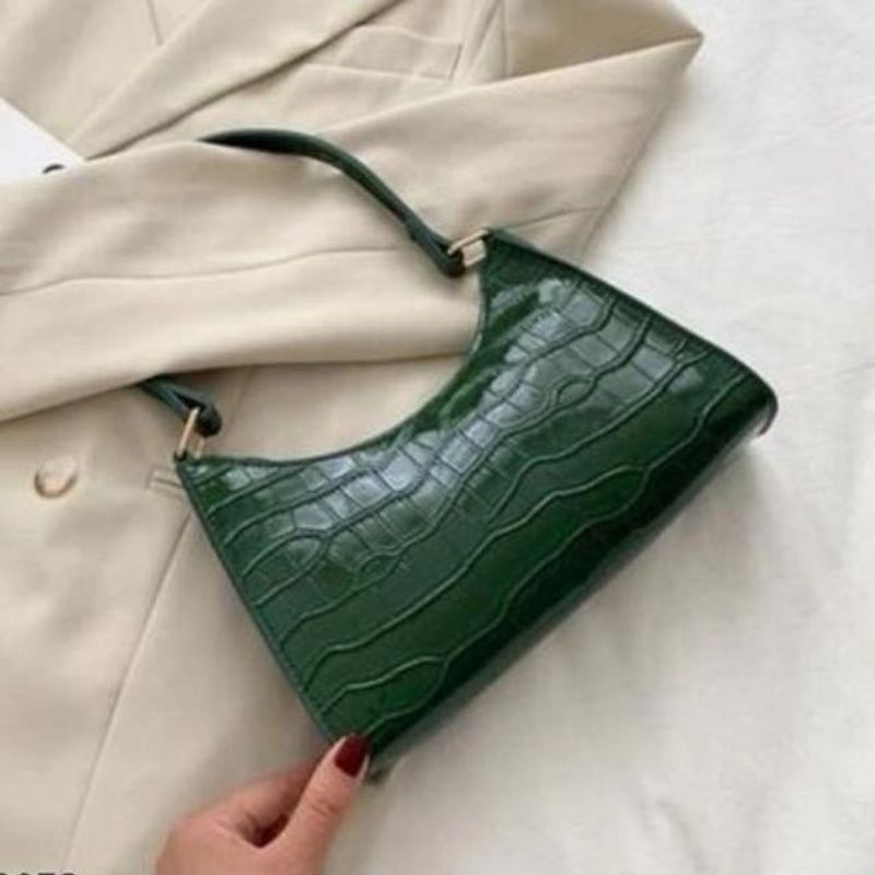 Chic Green Leather Bag