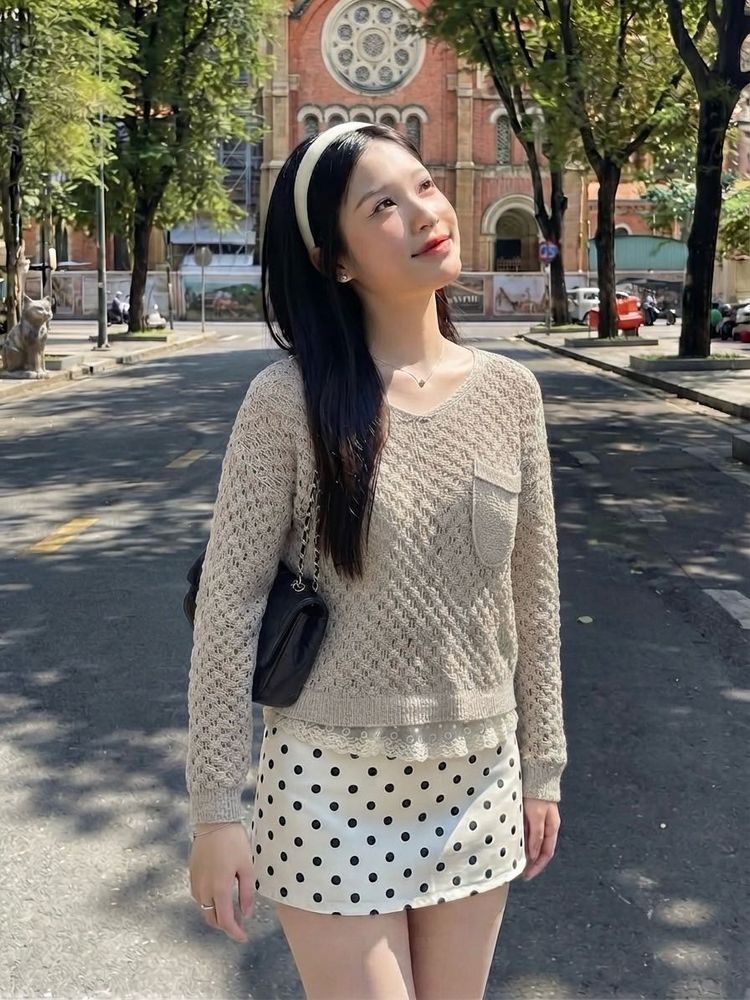 Women Crochet Knit Sweater