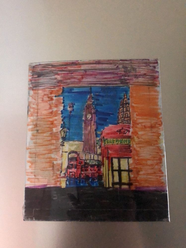 Handmade Fridge Magnet London Scenery